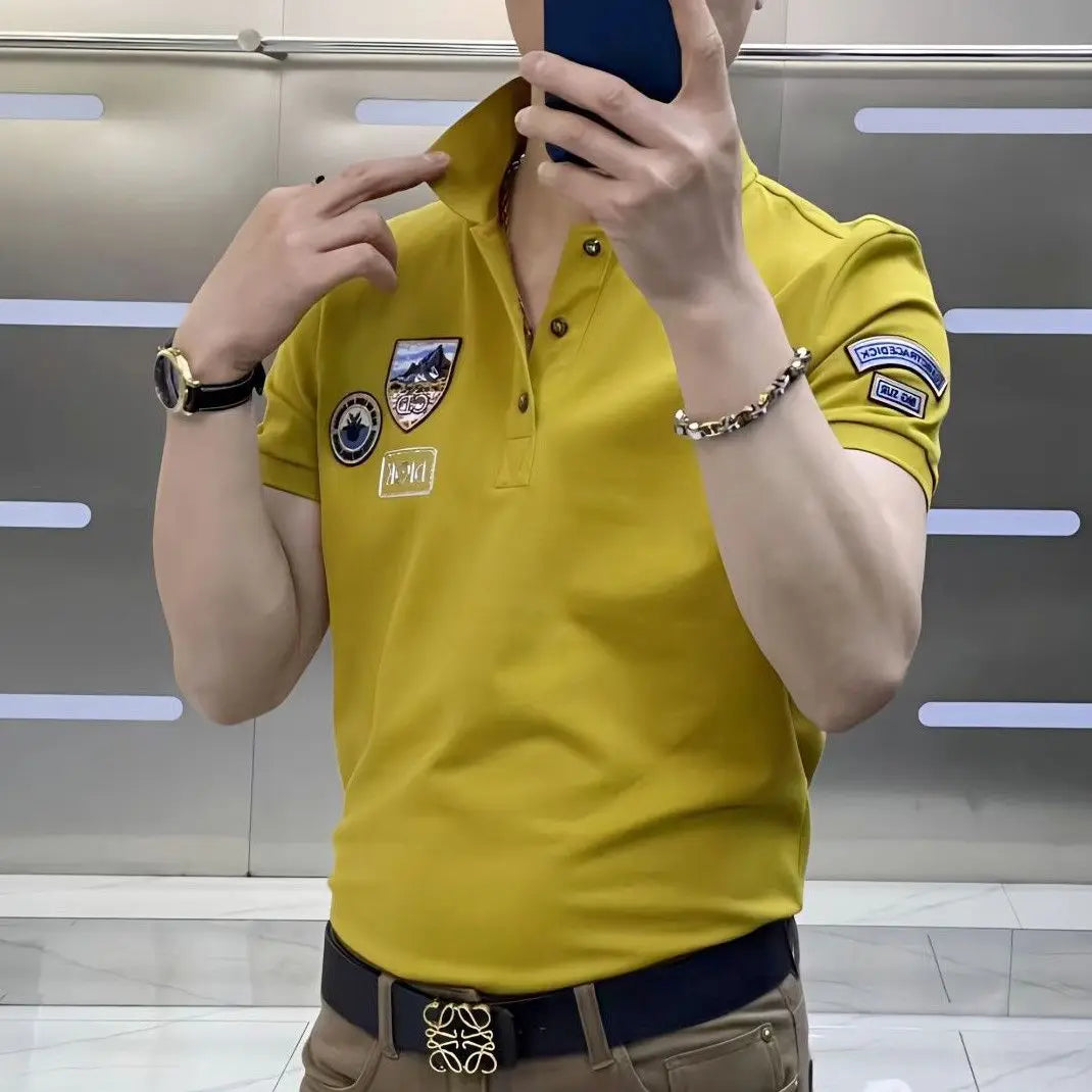 Men Short Sleeve Polo Shirt Stylish and Trendy Casual Wear Versatile for Business