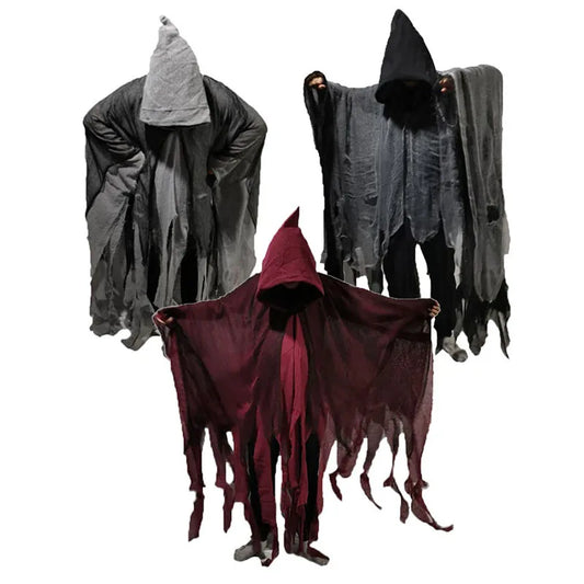 Halloween Cloak Costume Adult Hooded Cloak Clothes Haunted House Ghost Festival Party Wizard Death Dress Up Costume