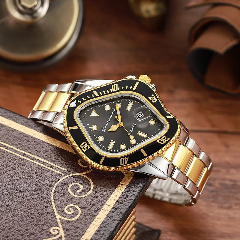 New Fashion Men Luxury Casual Quartz Watch Mens Famous Business Stainless Steel Watches For Gifts Relogio Masculino Male Clock