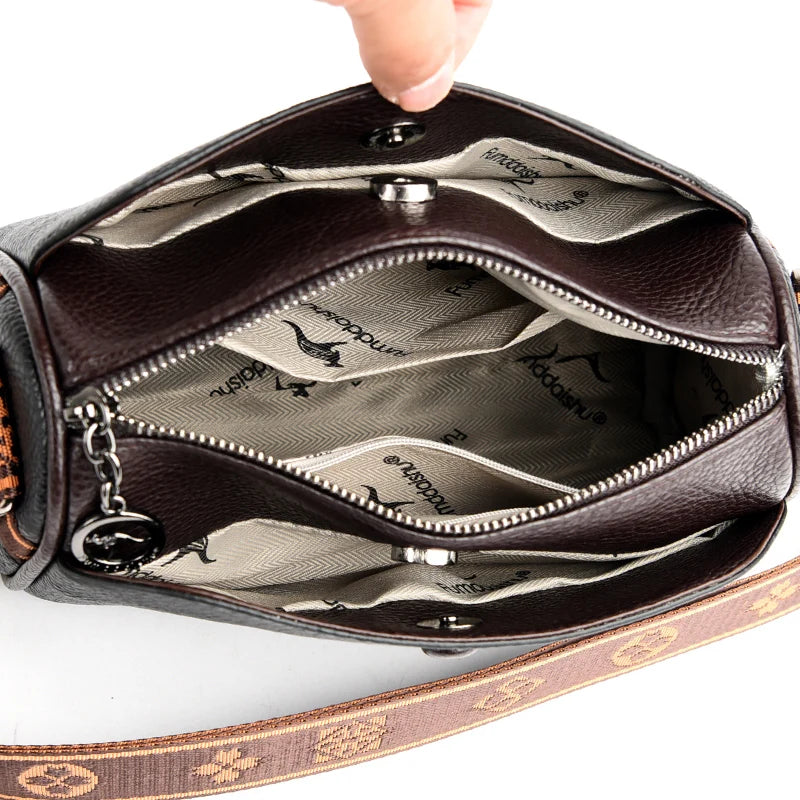 Women High Quality Soft Leather Shoulder Bags Luxury Designer Purses Crossbody Bag Ladies Vintage Messenger Commuting Sac A Main