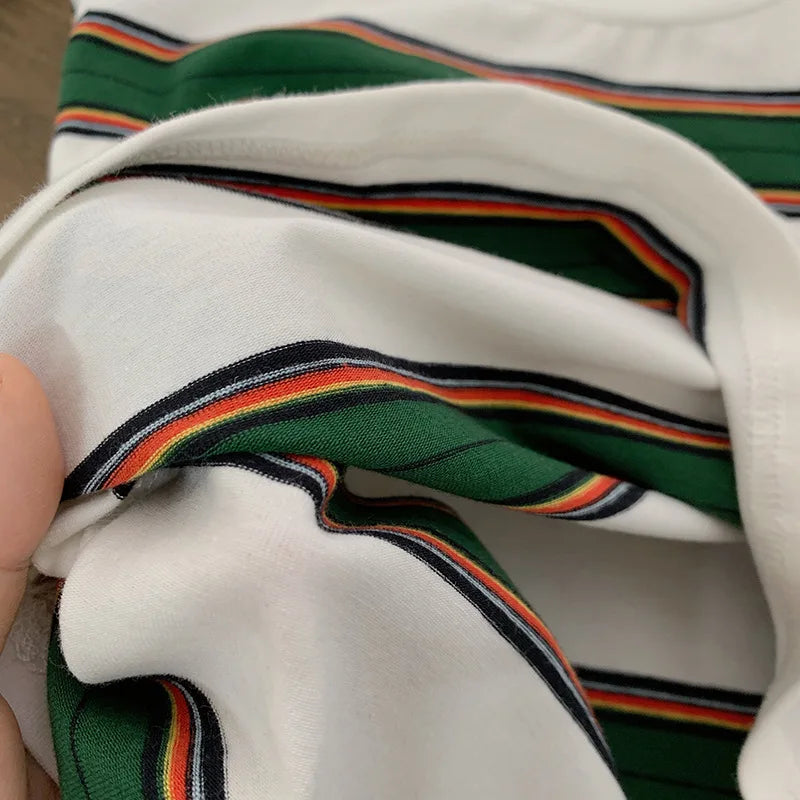 Children's Striped T-shirts For Boys Girls From 2 To 10 Years Old Kids Summer Tees Cotton Loose T Shirt Casual Kids Tops