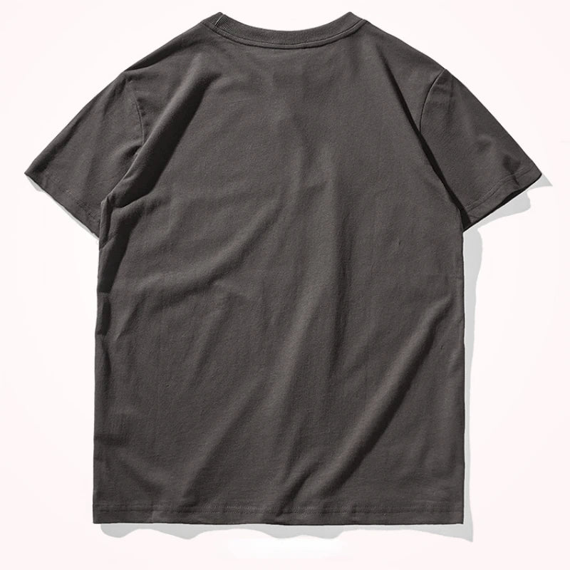 Short sleeve t-shirt men's European and American trend half sleeve washed cotton summer new youth leisure round neck T