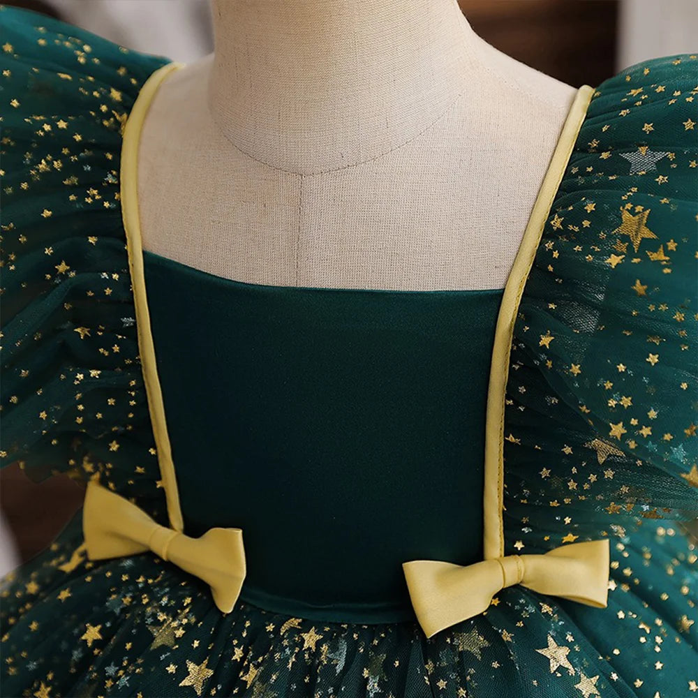 Mickey Minnie Mouse Princess Dress for Girls Sequined Star Ruffle Bow Tutu Baby Formal Gala Prom Gown Kids Evening Party Costume