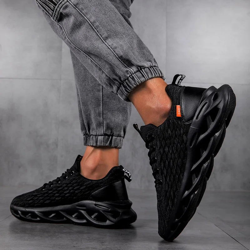 MAEDEF Summer Men's High Quality Sneaker Casual Sport Tennis Shoes Solid Color Breathable Lace-up Outdoor Running Training Shoes