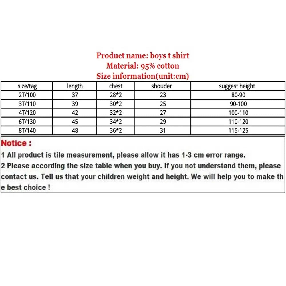 Children Shirts Cotton Kids Tops Cartoon T-shirt For Boys Girls Blouse School Child Outerwear 2024 Baby Tees 2-8years