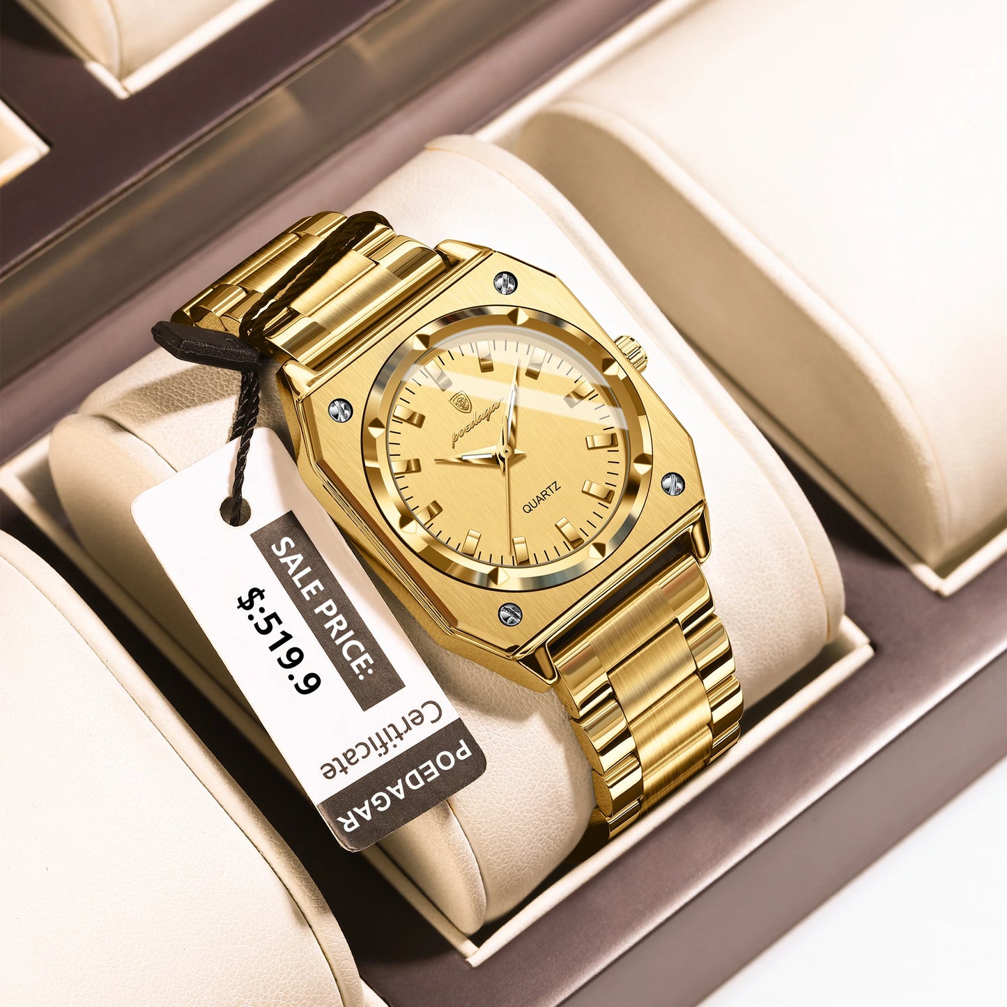 POEDAGAR Fashion Square Ladies Wristwatch Stainless Steel Waterproof Luminous Woman Watch Elegant Luxury Women's Quartz Watches