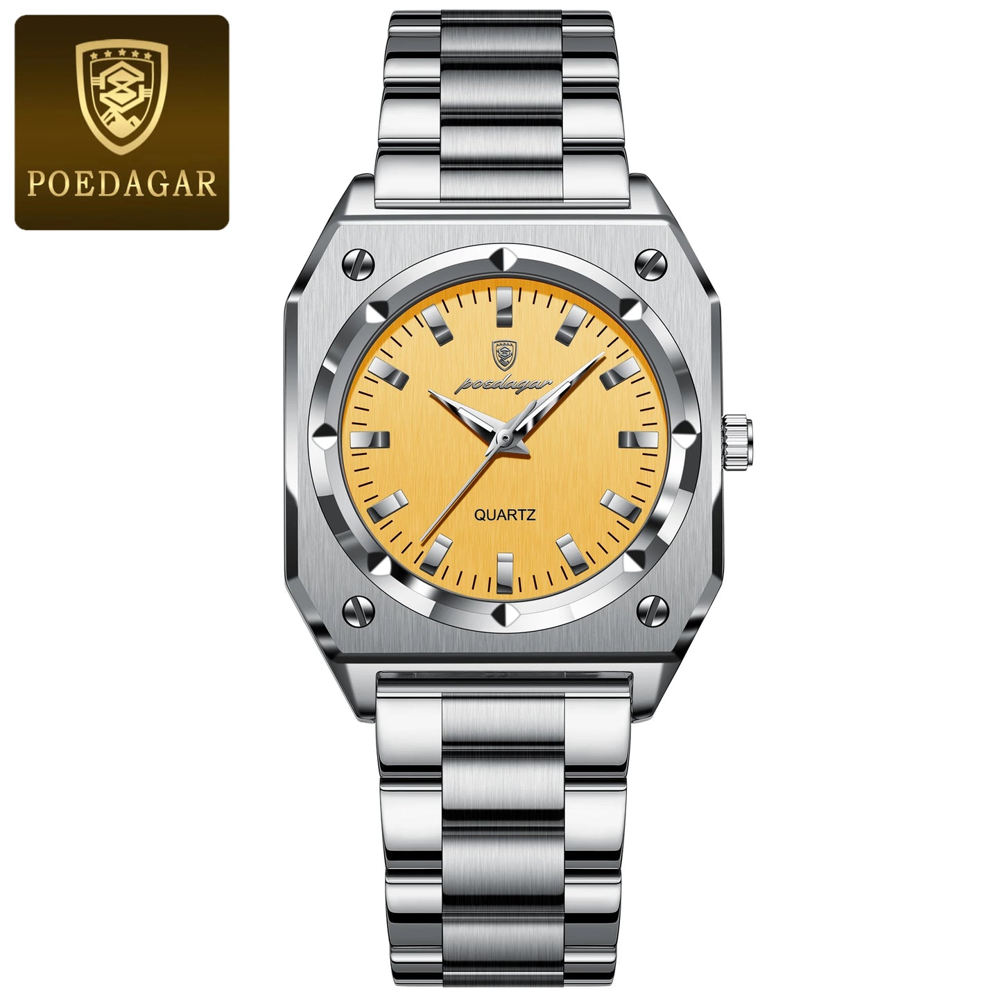 POEDAGAR Fashion Square Ladies Wristwatch Stainless Steel Waterproof Luminous Woman Watch Elegant Luxury Women's Quartz Watches