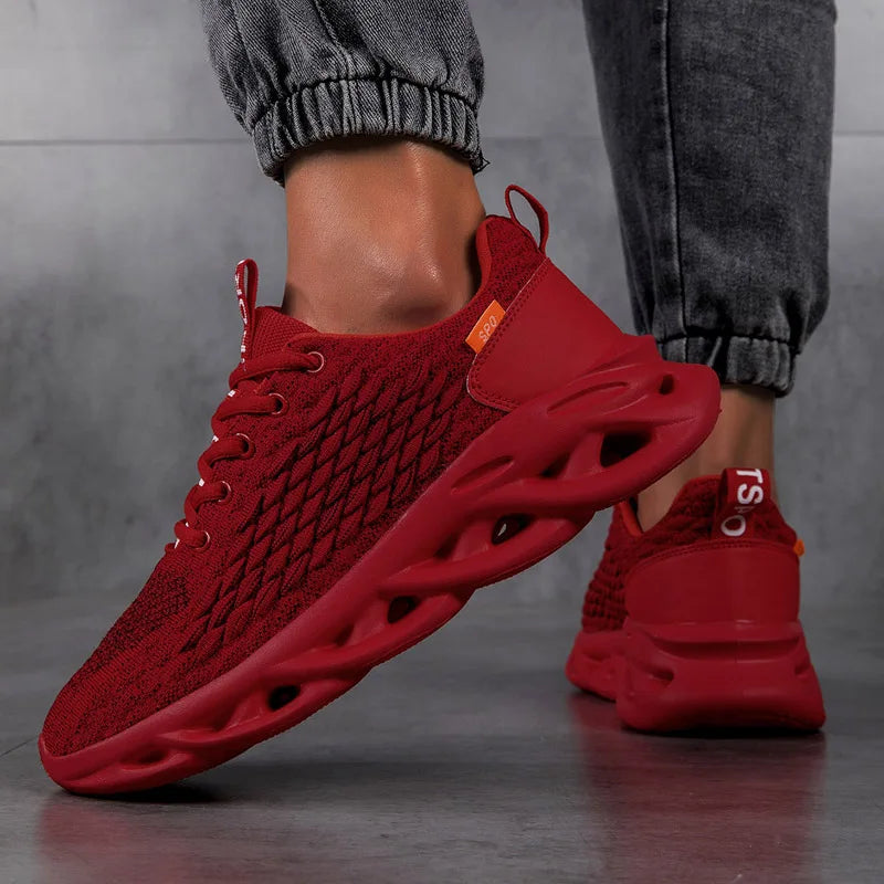 MAEDEF Summer Men's High Quality Sneaker Casual Sport Tennis Shoes Solid Color Breathable Lace-up Outdoor Running Training Shoes