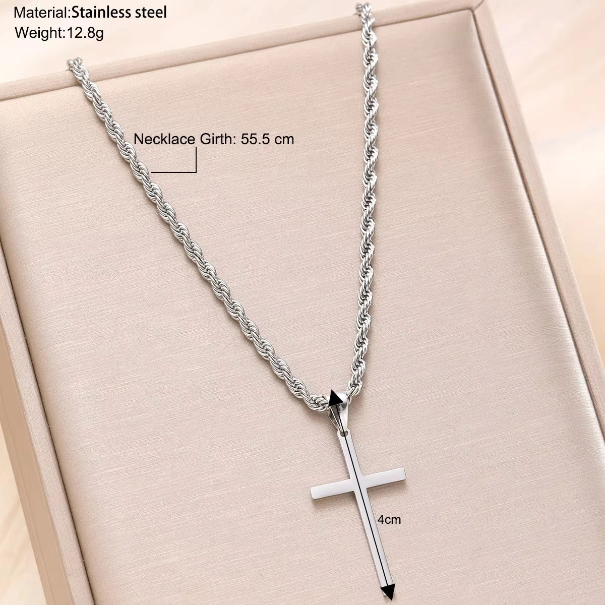 Men's and women's new cross pendant necklace, minimalist gold jewelry, men's and women's necklace