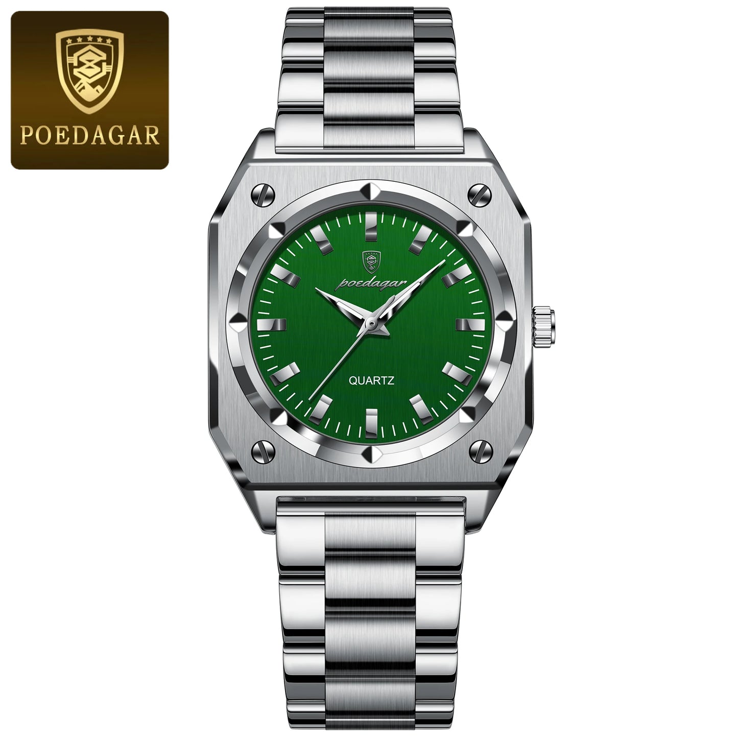 POEDAGAR Fashion Square Ladies Wristwatch Stainless Steel Waterproof Luminous Woman Watch Elegant Luxury Women's Quartz Watches