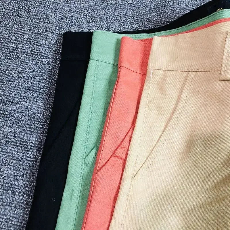 Shorts for Men with Zippers Cargo Pockets Man Short Pants Blue Cotton Loose Fashion No Logo Y2k Personalizate Korean Style Xl