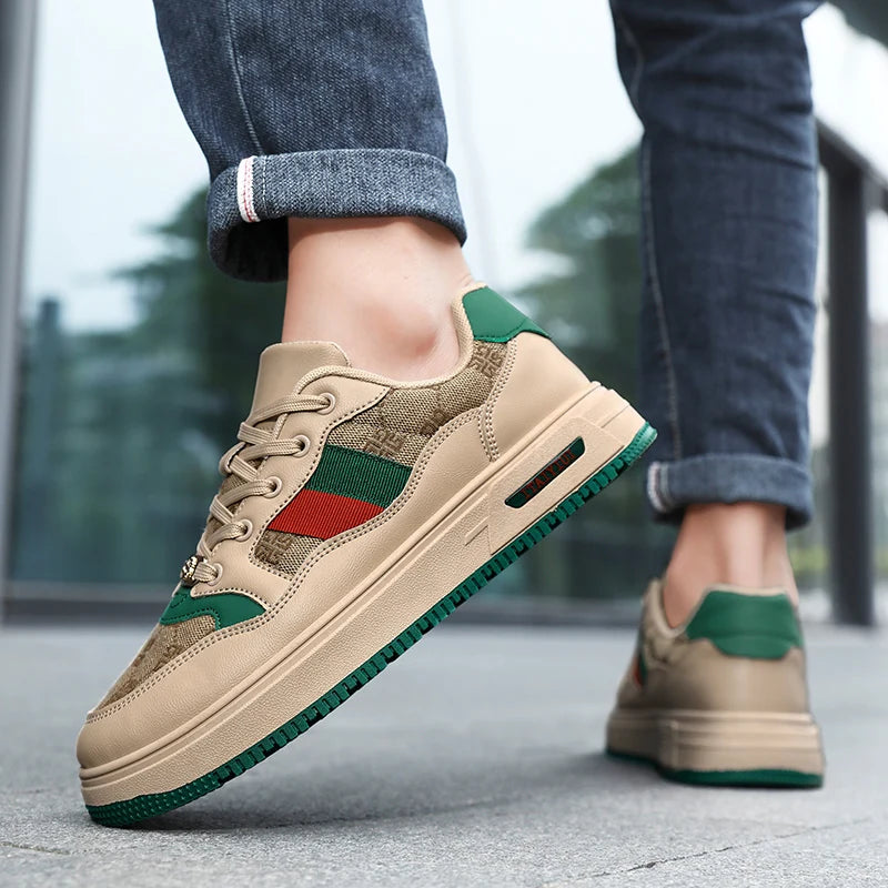 Men's Sports Shoes Fashion Thick Soled Breathable Comfortable Casual Shoes Outdoor Walking Lightweight Flat Shoes