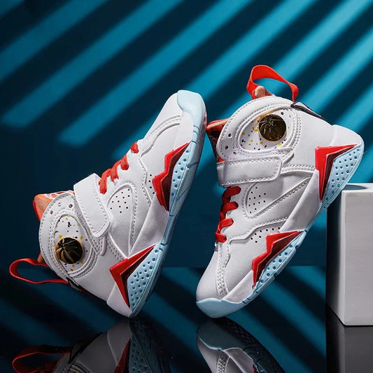 Boys Basketball Shoes - Non-Slip Breathable Athletic Sneakers for Kids