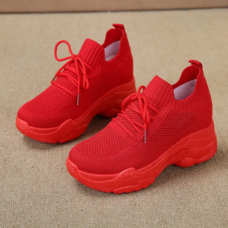Hidden Heels Women Platform Sneakers Mesh Breathable Casual Shoes for Women Fashion Outdoor Women Running Shoes tenis de mujer