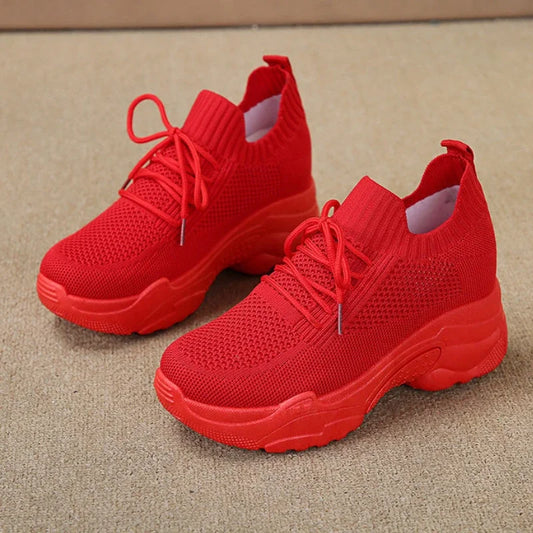 Hidden Heels Women Platform Sneakers Mesh Breathable Casual Shoes for Women Fashion Outdoor Women Running Shoes tenis de mujer