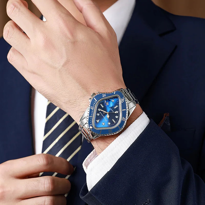 New Fashion Men Luxury Casual Quartz Watch Mens Famous Business Stainless Steel Watches For Gifts Relogio Masculino Male Clock