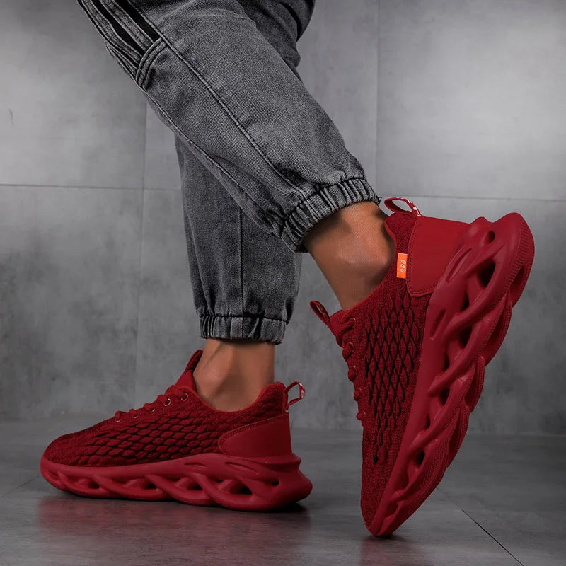 MAEDEF Summer Men's High Quality Sneaker Casual Sport Tennis Shoes Solid Color Breathable Lace-up Outdoor Running Training Shoes