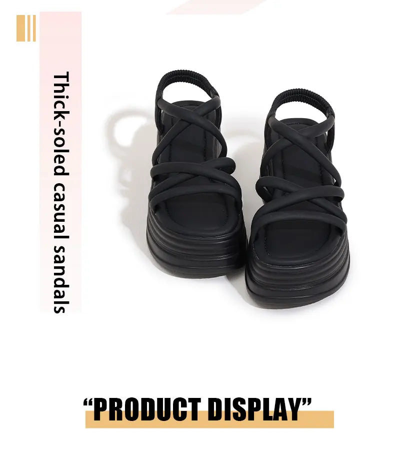 Women's Sandals Are Fashionable and Versatile. 2025 New Summer Style Outer Wear That Does Not Tire Your Feet. Platform Thick-Soled Women's Shoes. Non-Slip Roman Beach Shoes