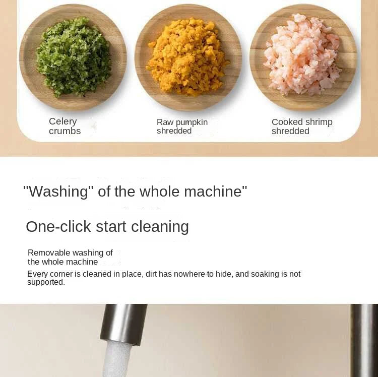 4 in 1 Handheld Electric Vegetable Cutter Set for Garlic Pepper Chili Onion Celery Ginger Meat with Brush Kitchen Tools