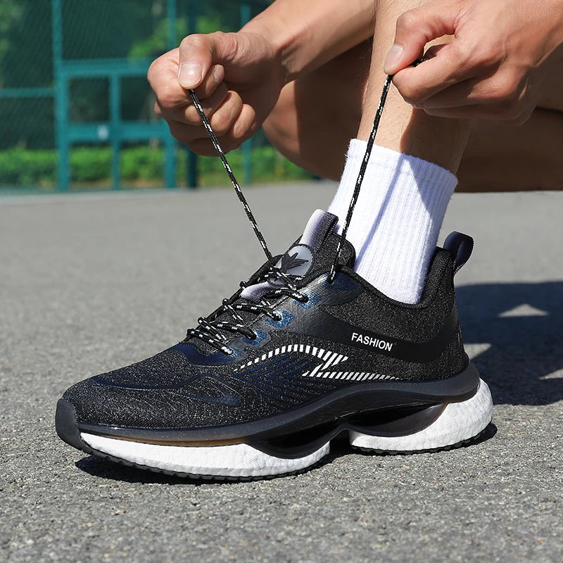 Air Cushion Carbon Plate Sports Running Shoes Men Breathable Lightweight Women's Comfortable Athletic Nonskid Sneakers