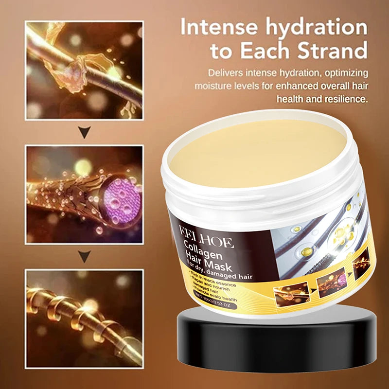 Collagen Keratin Hair Mask For Dry & Damaged Hair Revitalizing Hair Straighten Soft Smooth Moisturize Hair Treatment Hair Care