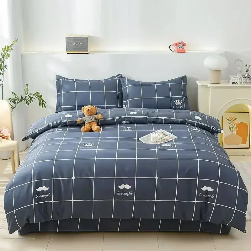 New Winter Warm Green Checkered Duvet Cover 140cm * 200cm 160cm * 200cm 180cm * 200cm Single Bed Double Bed QUEEN SIZE Bed Sack
