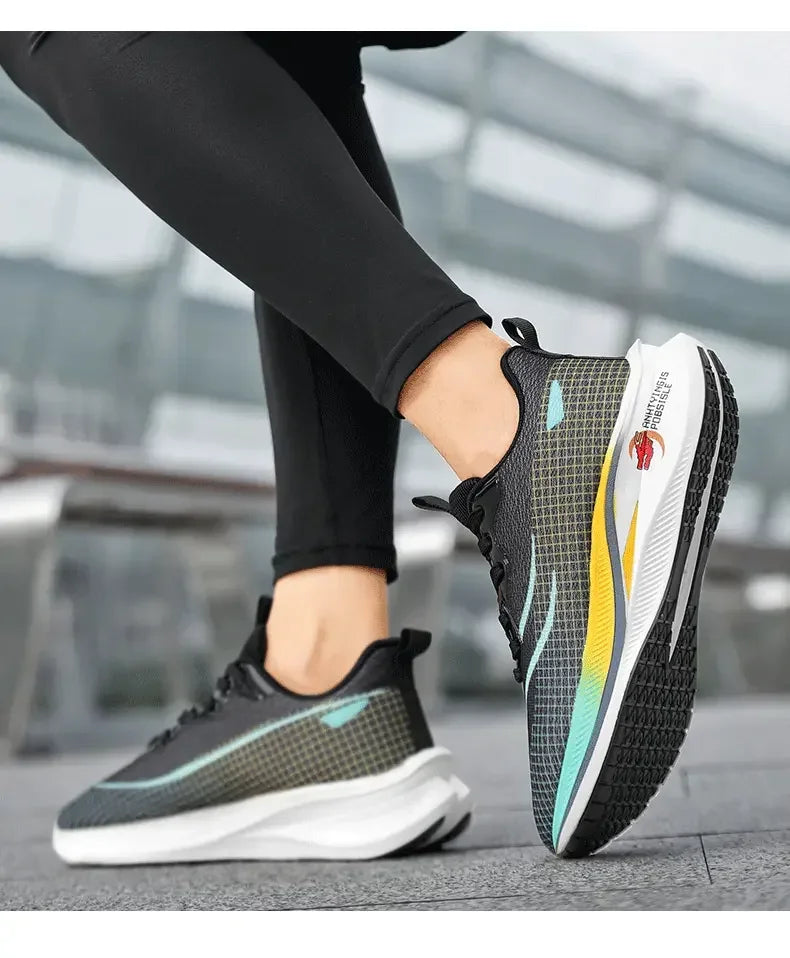 Marathon Air Cushion Carbon Plate Sports Running Shoes Men Breathable Lightweight Women's Comfortable Athletic Nonskid Sneakers