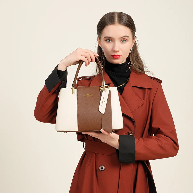 Luxury Handbag Fashion Print Large Capacity Soft Leather Women Shoulder Crossbody Bag Leisure Designer Ladies Purses and Handbag