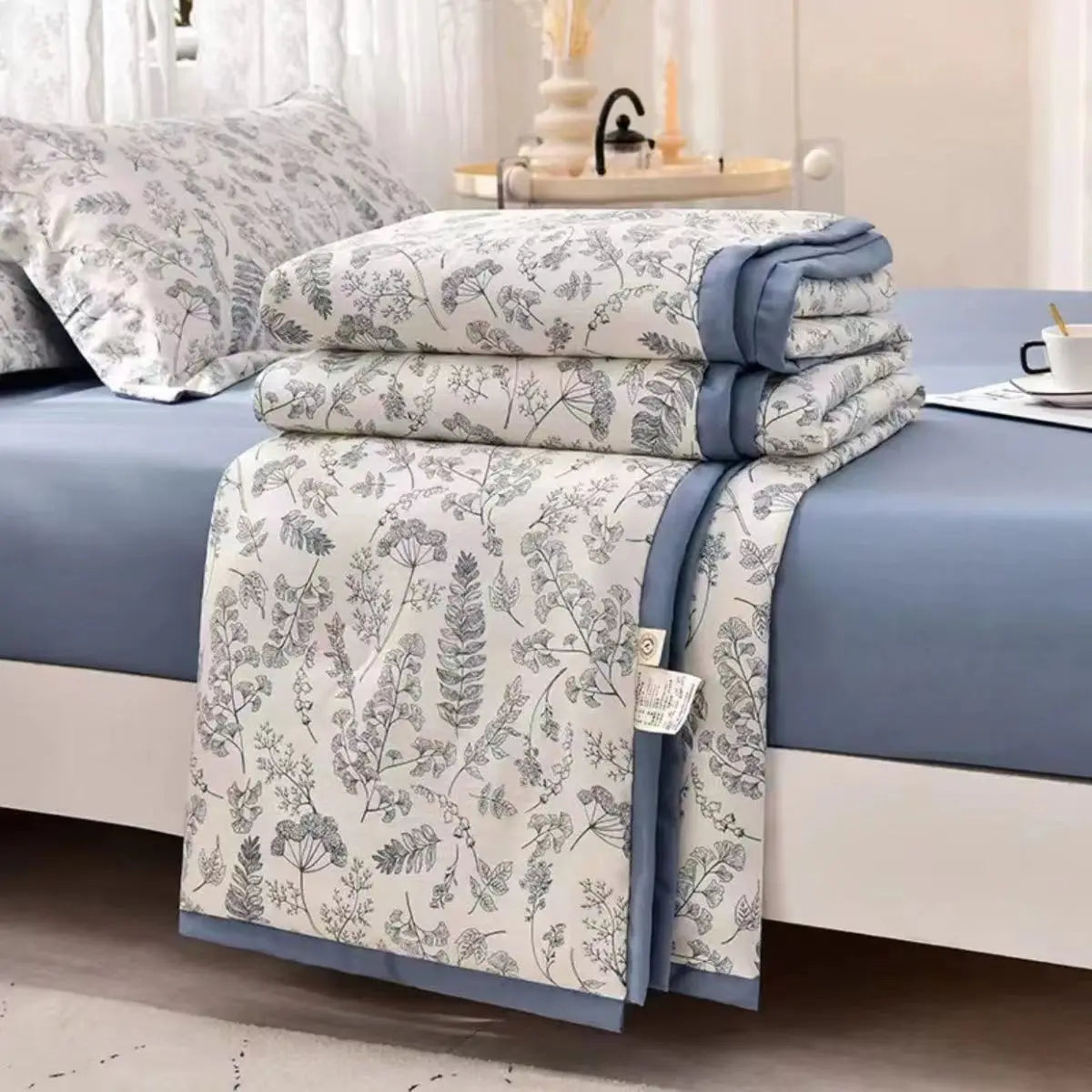 Cotton Air-Conditioning Quilt Cover for Children and Adults, Soft Flower, Double Printed, Washable Bed, Home Use, New,