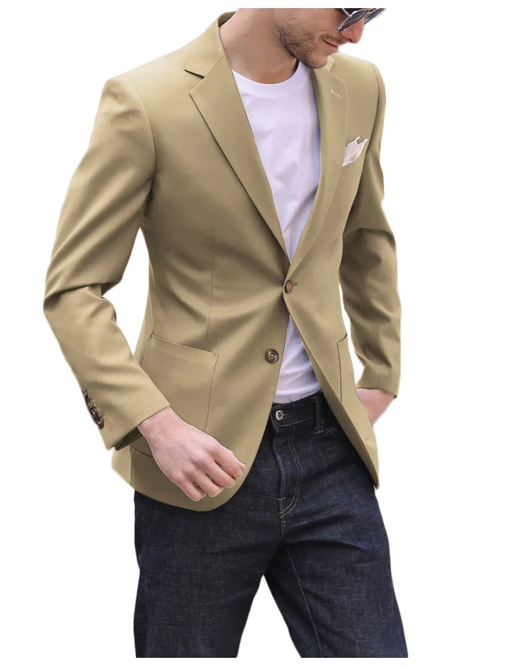 High Quality Olive Green Men's Suits Slim Fit Formal Business Casual jacket Bespoke Peaked Lapel Blazer Wedding Groom Dress
