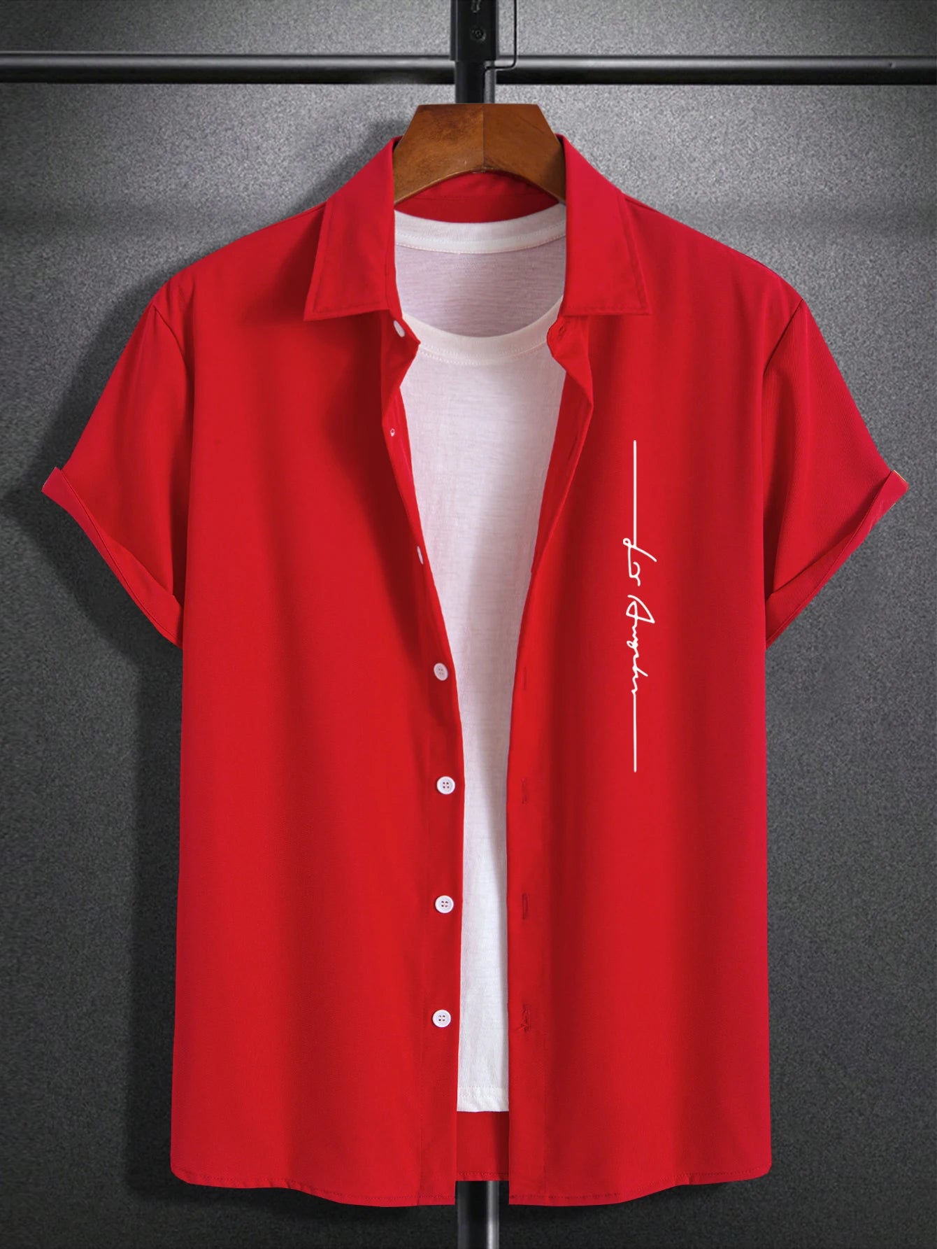 Men's short-sleeved shirt Muscle men's fitness shirt summer men's sports elastic breathable Slim show muscle short-sleeved shirt