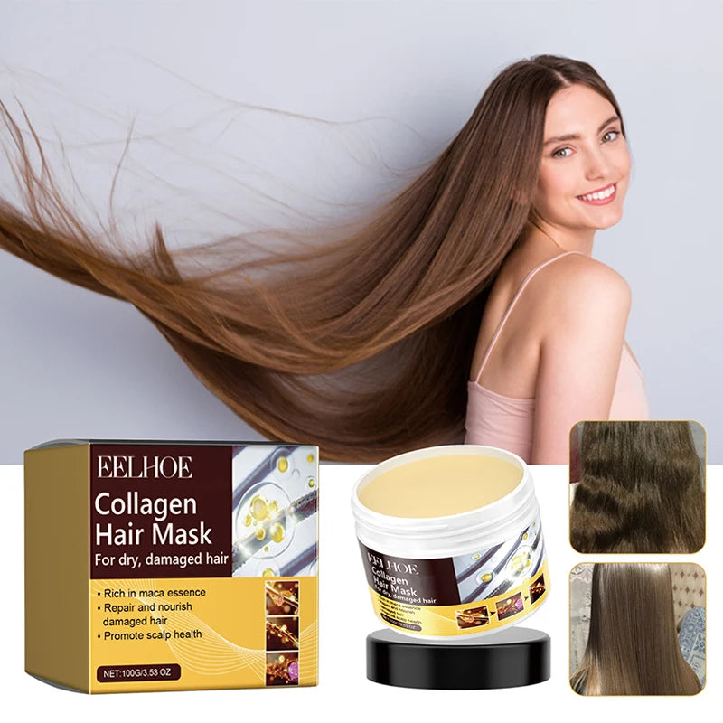 Collagen Keratin Hair Mask For Dry & Damaged Hair Revitalizing Hair Straighten Soft Smooth Moisturize Hair Treatment Hair Care