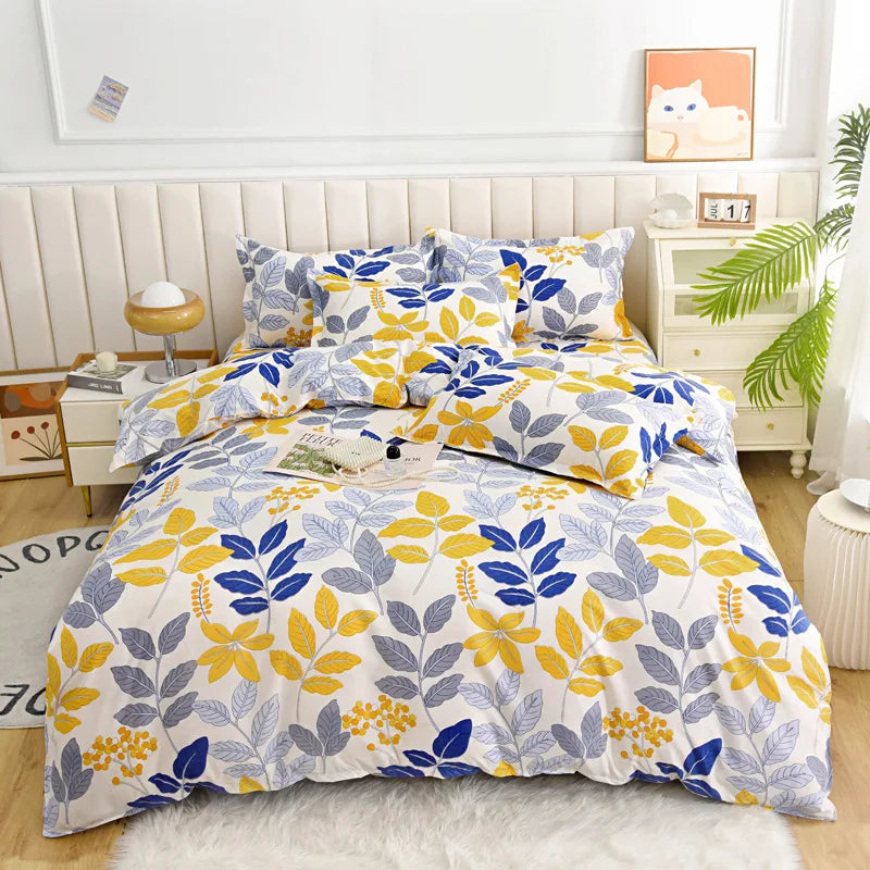 Single Pastoral Style Printed Comforter Cover 1 Pcs Skin Friendly Washed Cotton Quilt Cover Queen King Bedding for Four Seasons