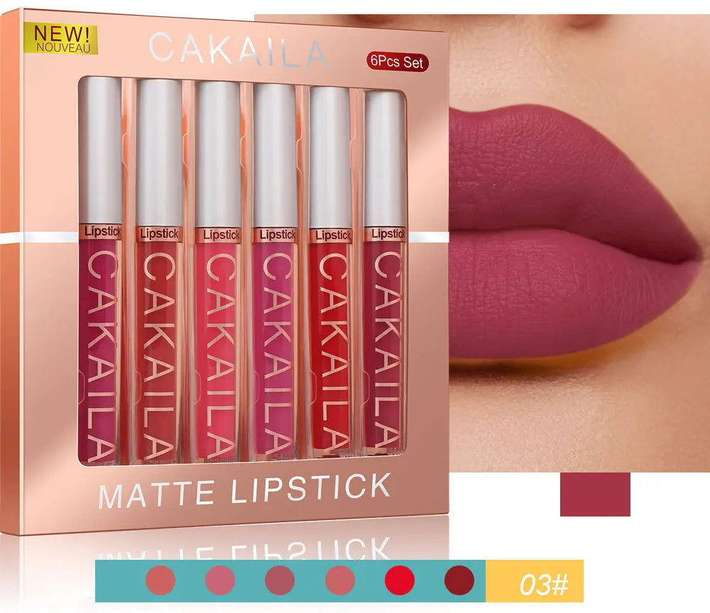 6 Pack Lip Gloss Set Matte And Long-Lasting Color Retention