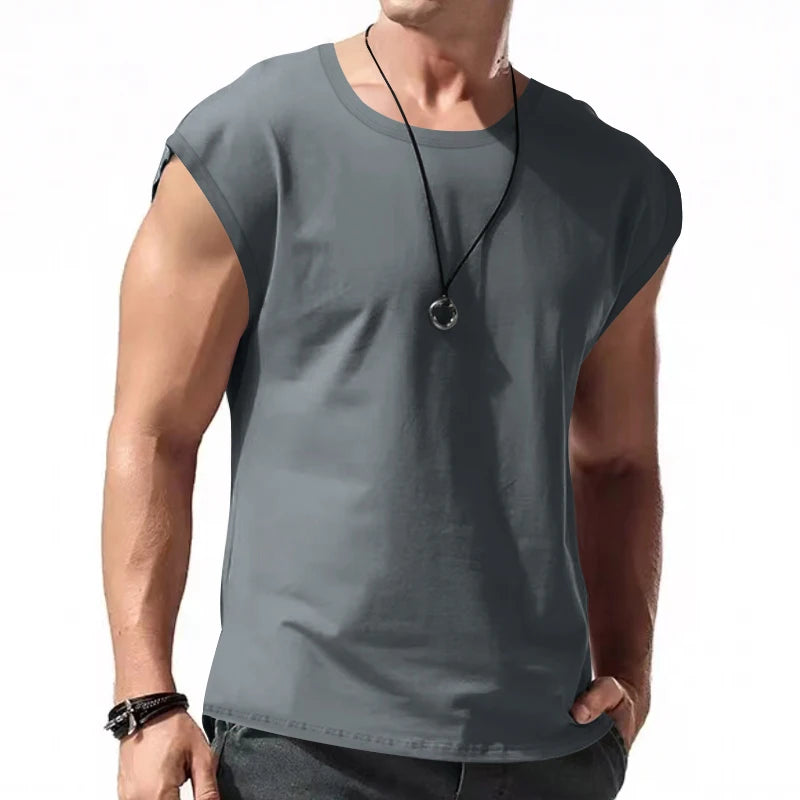 Men's Wear New Sleeveless T-shirt Men's Summer Leisure Sports Loose fitting Men's Short  vest sir