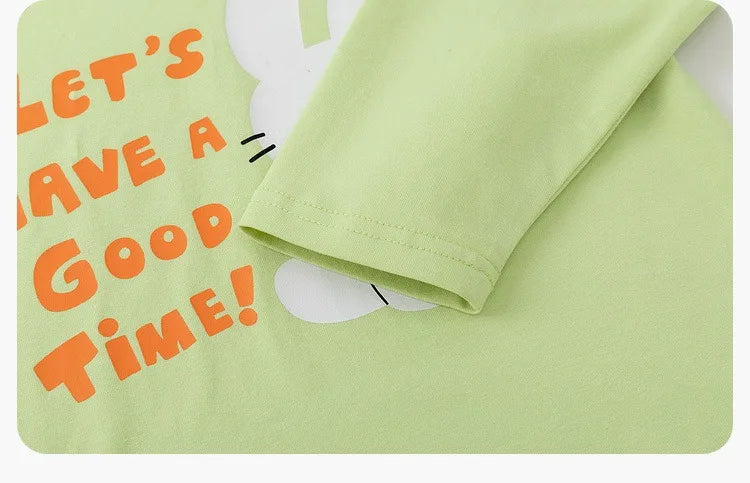 Kids Girls Printed T-shirt Autumn Cartoon Base Long Sleeve Baby Boys Top Versatile Pullover Bottom Children Girls Shirts