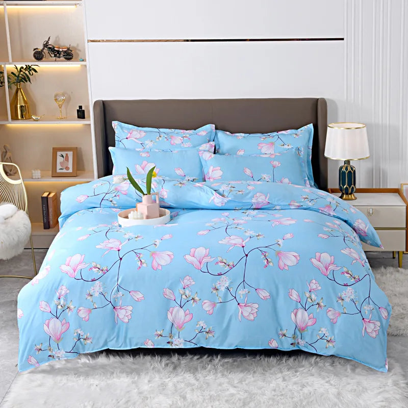 Single Pastoral Style Printed Comforter Cover 1 Pcs Skin Friendly Washed Cotton Quilt Cover Queen King Bedding for Four Seasons