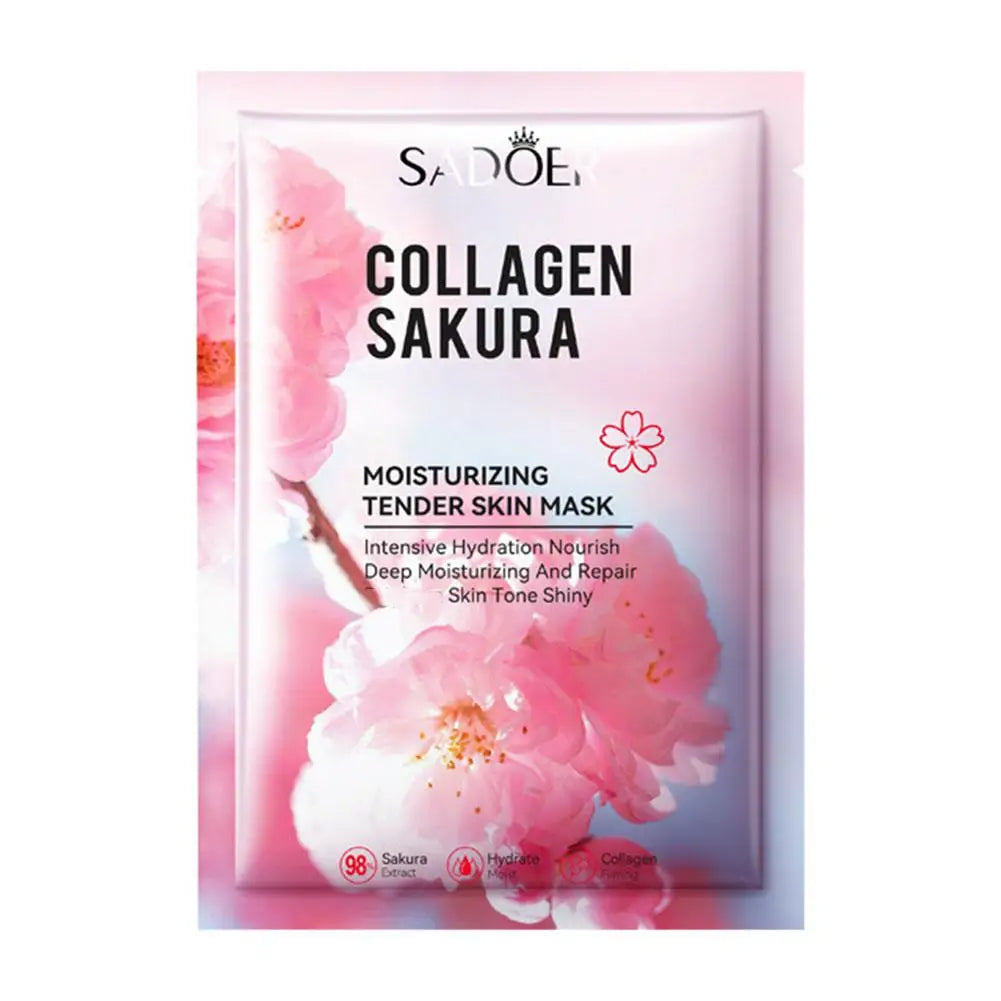 Sakura Collagen Face Mask Moisturizing Firming anti-Wrinkles fading Fine Lines Facial Mask Beauty Skin Care 1/3/5/10pcs
