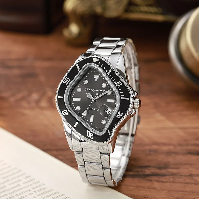 New Fashion Men Luxury Casual Quartz Watch Mens Famous Business Stainless Steel Watches For Gifts Relogio Masculino Male Clock