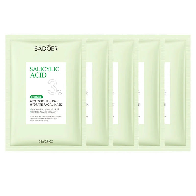 5/10pcs SADOER Salicylic Acid Face Mask Moisturizing Nourishing Firming Hydrating Facial Masks Face Sheet Mask Skin Care