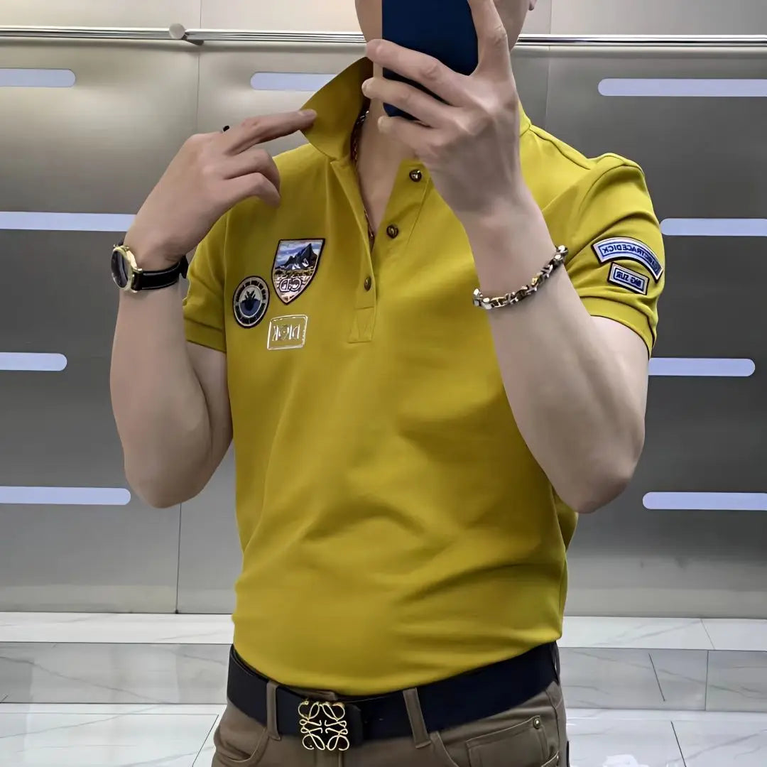 Men Short Sleeve Polo Shirt Stylish and Trendy Casual Wear Versatile for Business