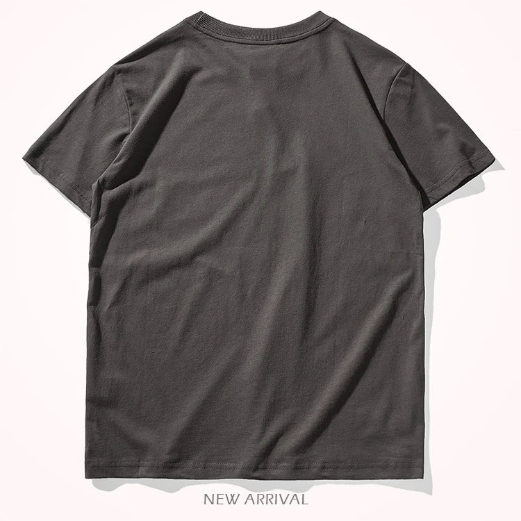 Short sleeve t-shirt men's European and American trend half sleeve washed cotton summer new youth leisure round neck T