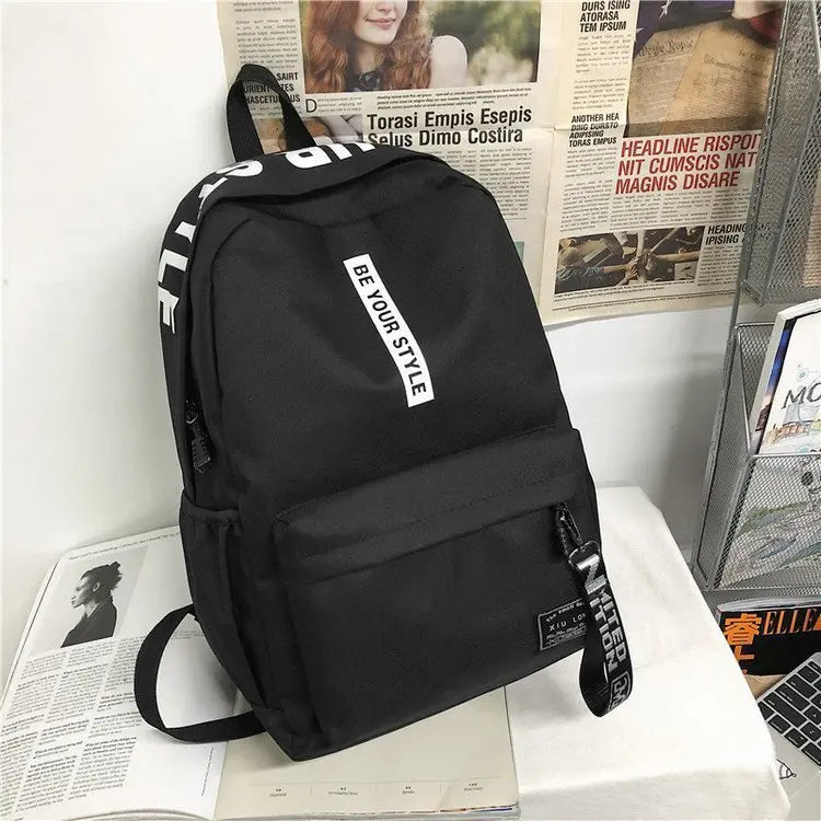 Fashion trend backpack backpack for men and women junior high school high school student bag large capacity korean version of th