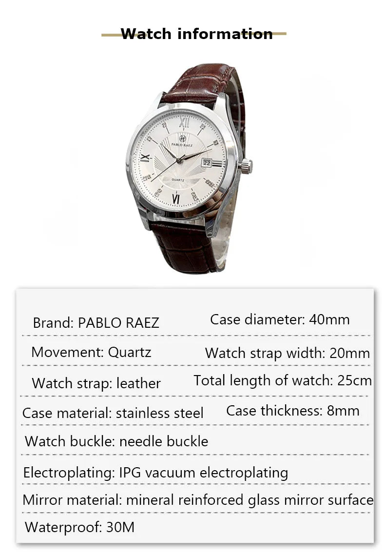 UTHAI High  Authentic Men Watch Brand Waterproof Leather Calendar Student Exam Table Male Fashion Quartz Clock Watches Has Box