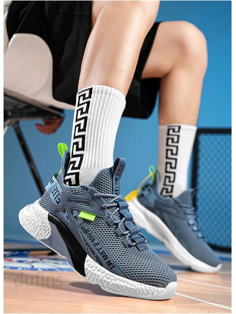 Men's new shoes sneakers light casual fashion running elastic leisure outdoor mesh summer sports tennis man walking 2025 size