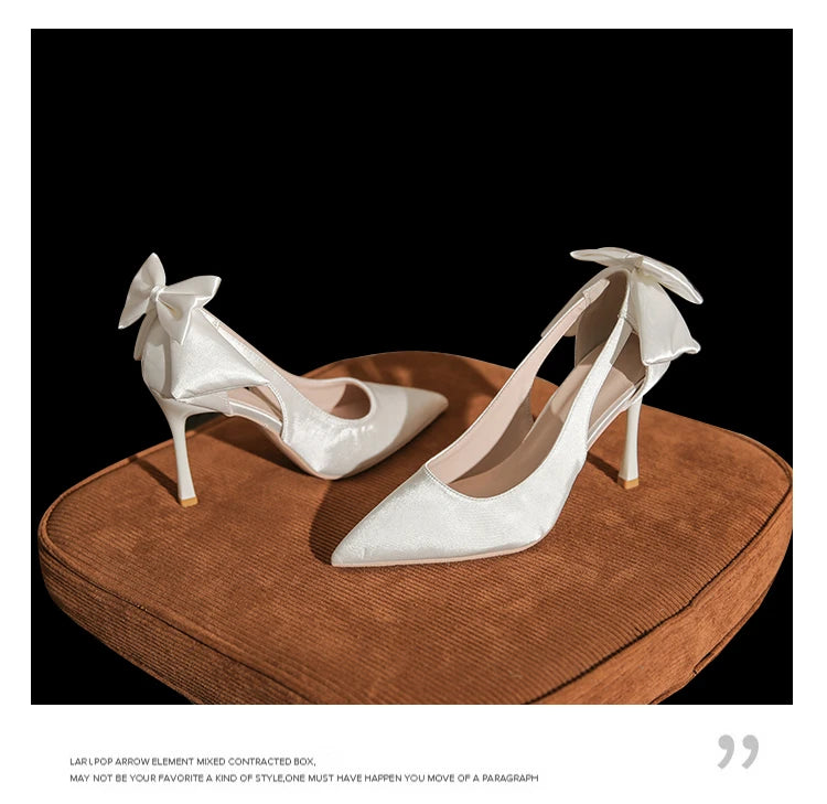 Wedding Heels Women Luxury Brand Design String Bead Pearls High Heels Ladies Sexy Elegant Pointed Toe White Black Pumps2025