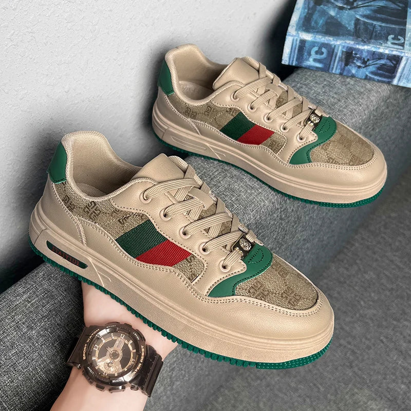 Men's Sports Shoes Fashion Thick Soled Breathable Comfortable Casual Shoes Outdoor Walking Lightweight Flat Shoes