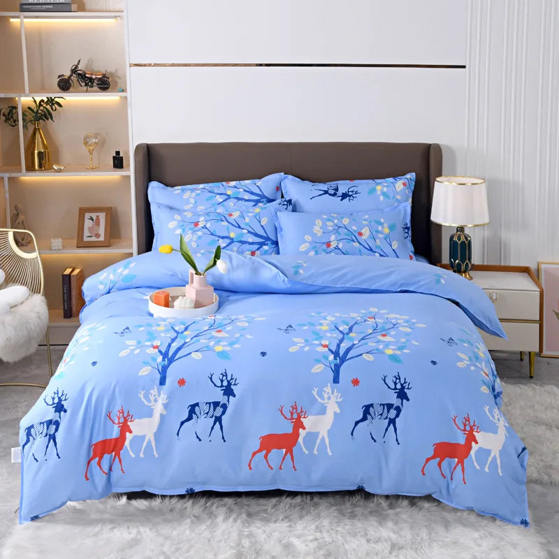 Single Pastoral Style Printed Comforter Cover 1 Pcs Skin Friendly Washed Cotton Quilt Cover Queen King Bedding for Four Seasons