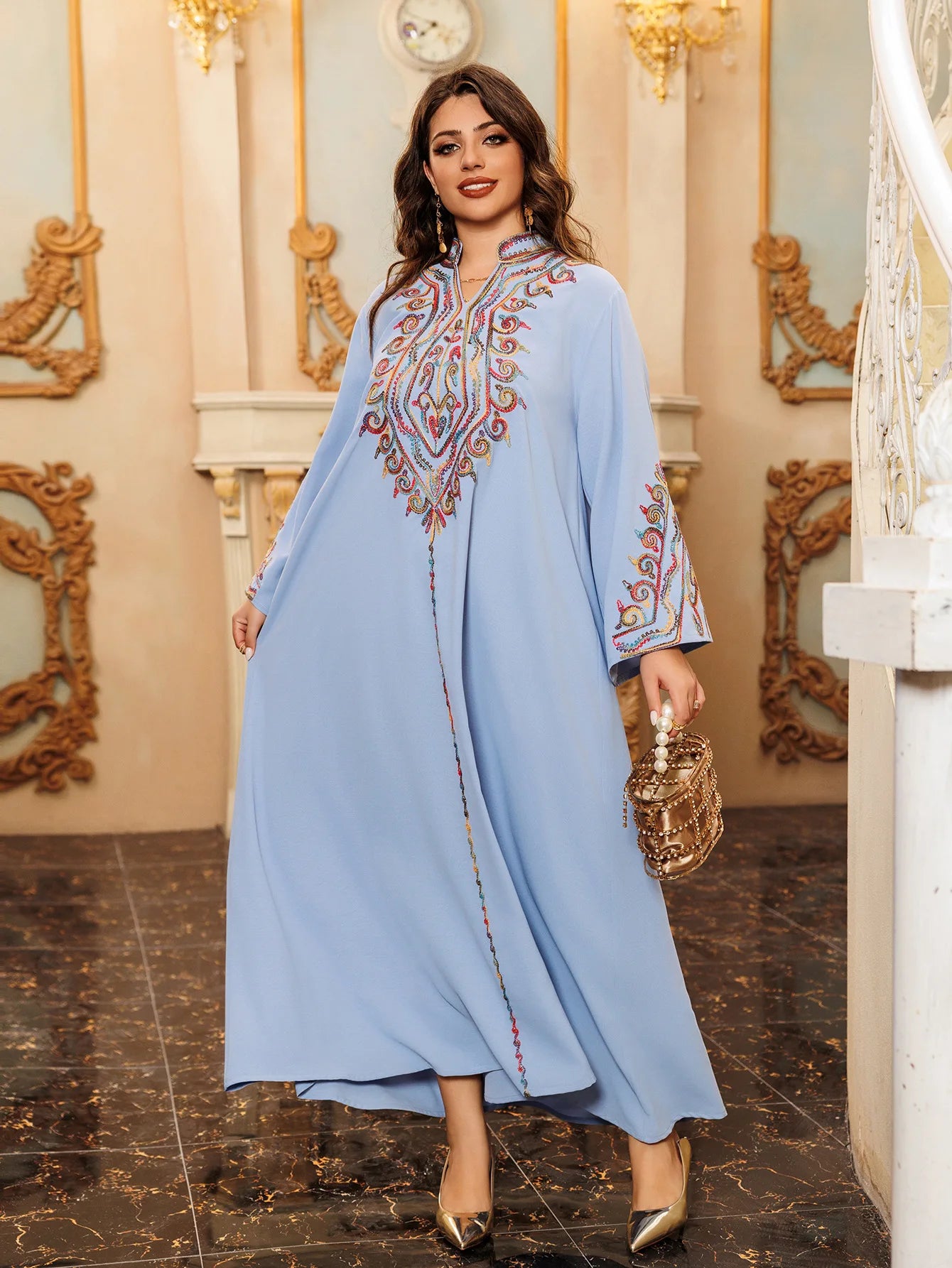 Ramadan Abaya for Women Muslim Embroidery Dress Dubai Kaftan Turkey Arab Robe Eid Djellaba Caftan Marocain Femme Jalabiya Kebaya