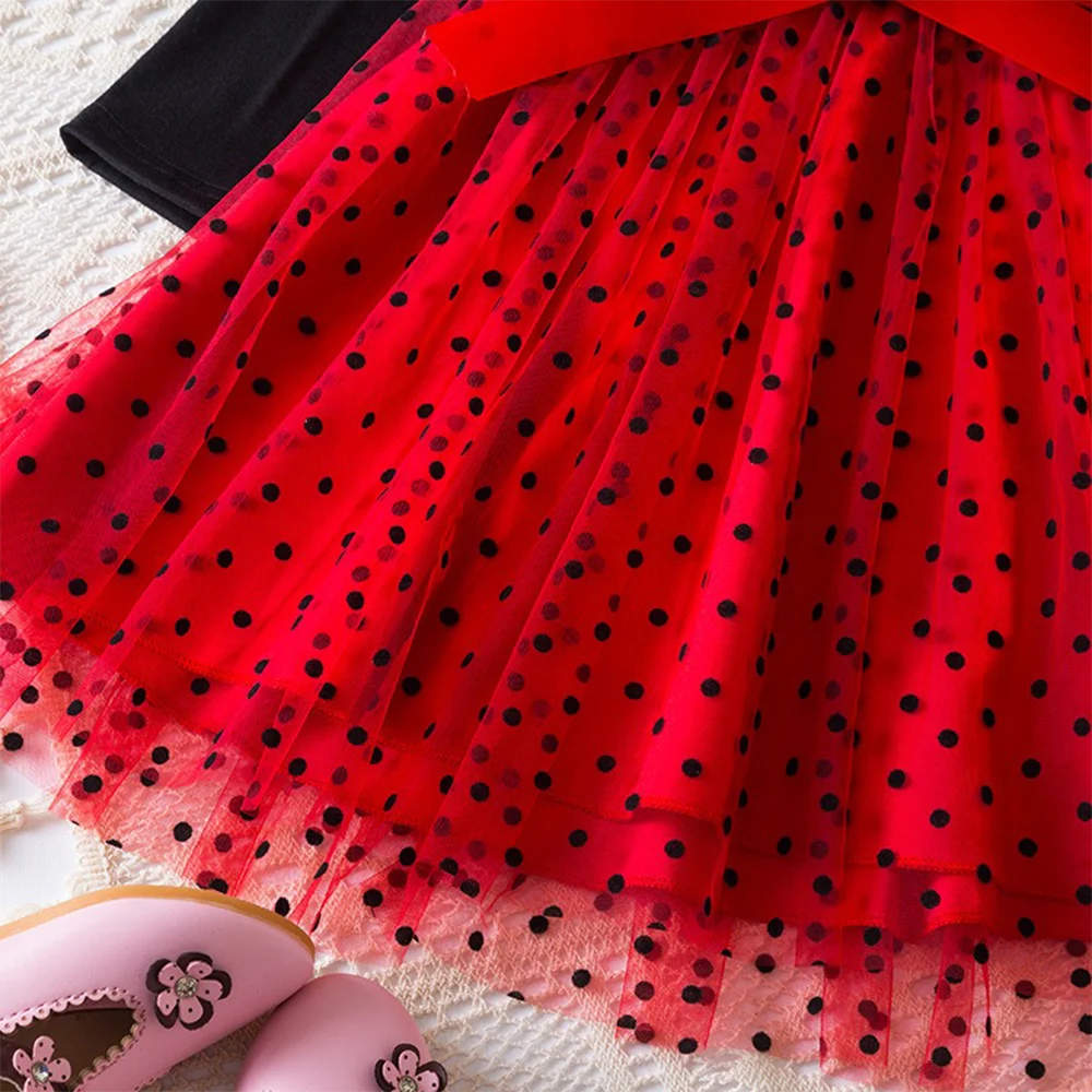 Mickey Minnie Fall Dresses for Girls Dresses Birthday Party Long Sleeve Princess Costume Teen Children's Party Clothes Autumn
